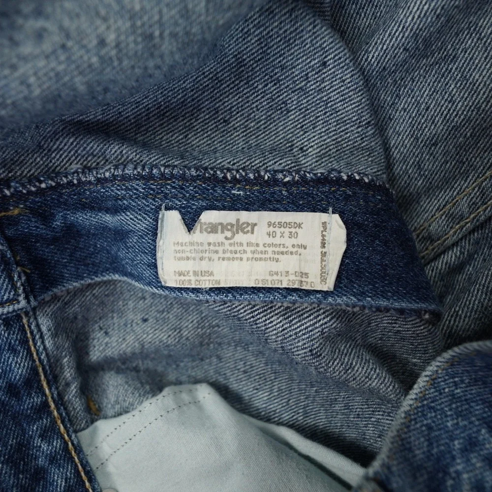 Wrangler Vintage Regular Fit Straight Leg Jeans Mens 40x30 Blue USA Made 96505DK